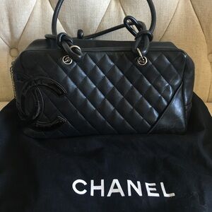 CHANEL Cambon Line Bowling Black